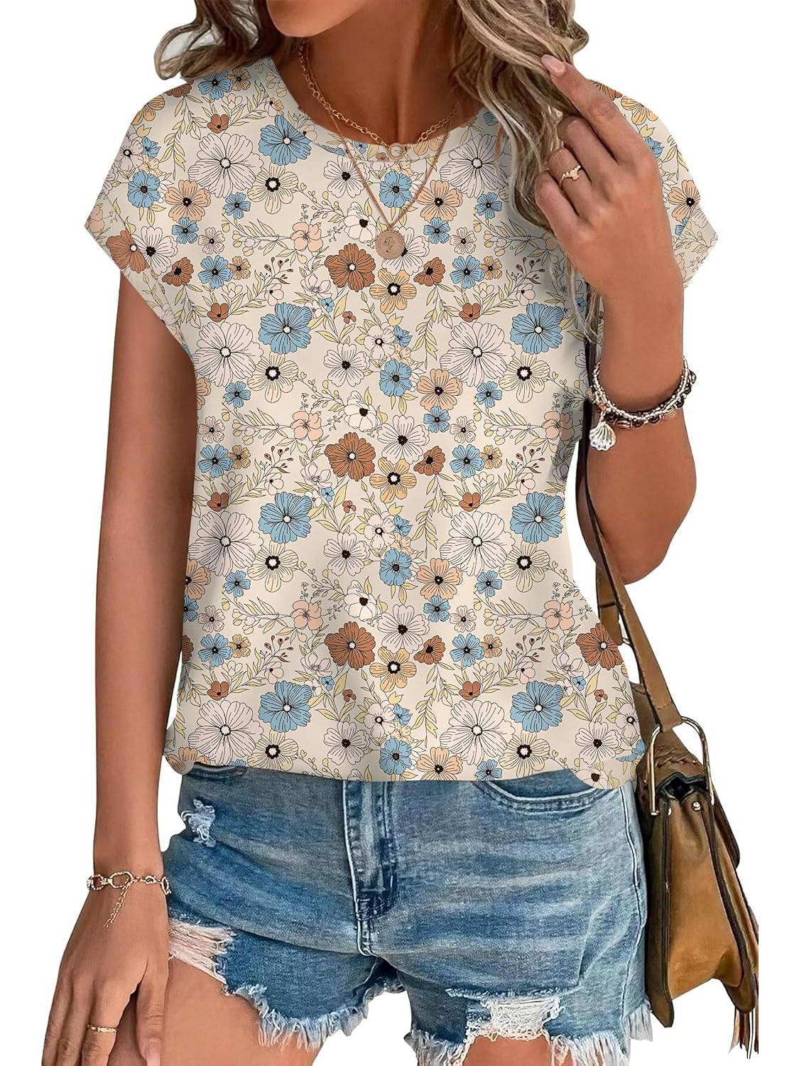 Pink blue flower / 2XL