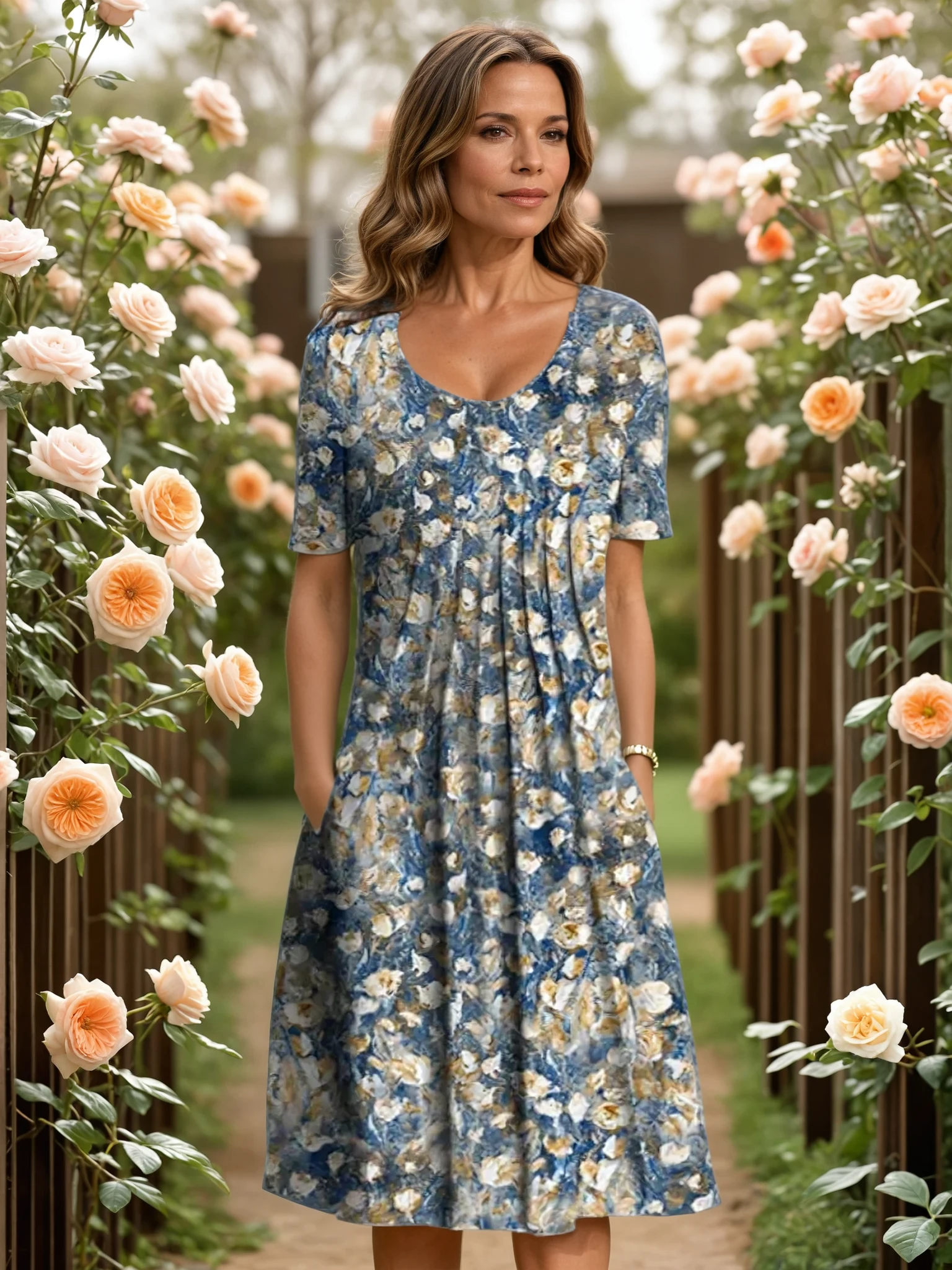 Light blue floral / 3XL